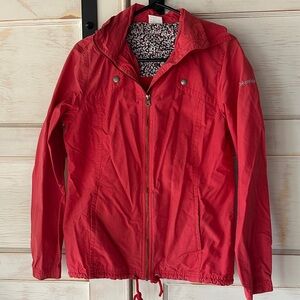 Columbia Women's Red Hooded Utility Jacket with Floral Lining